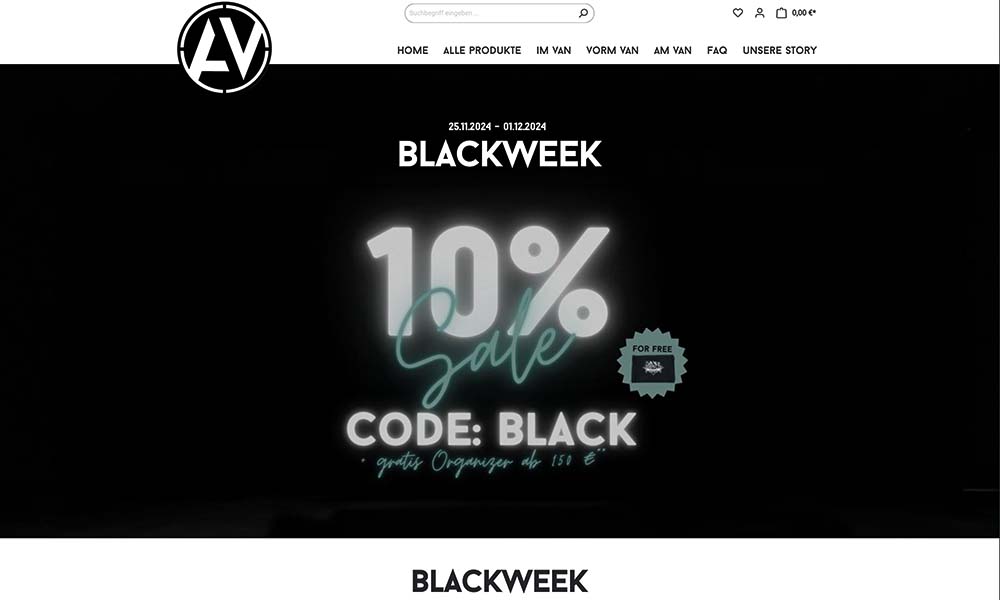 Die Black Friday Aktion von Adventure Van.