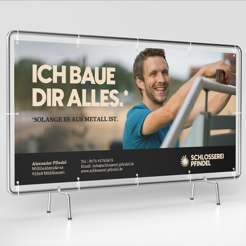 Unser Brand Design für die "Schlosserei Pfindel".