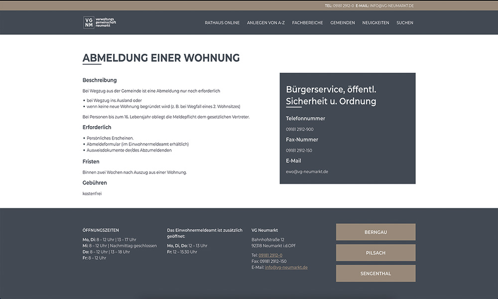 Der Bürgerservice der VG-Neumarkt.