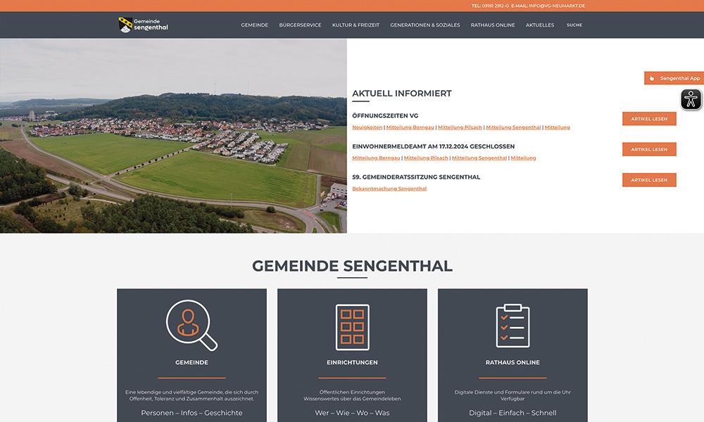 Informationen der Gemeinde Sengenthal.