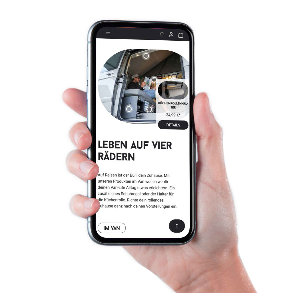 Der neue Onlineshop für "Adventure Van".
