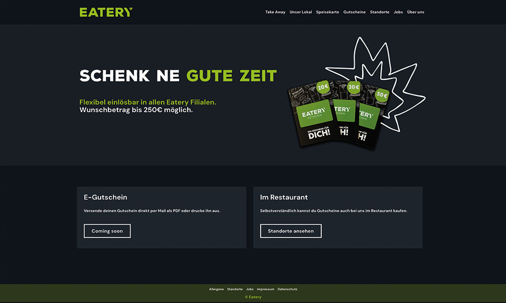 Die Gutscheinseite von Eatery Neumarkt.