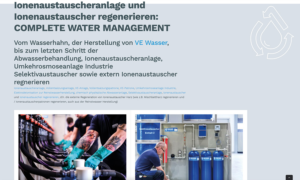 Die Ionenaustauscheranlage von Decker.