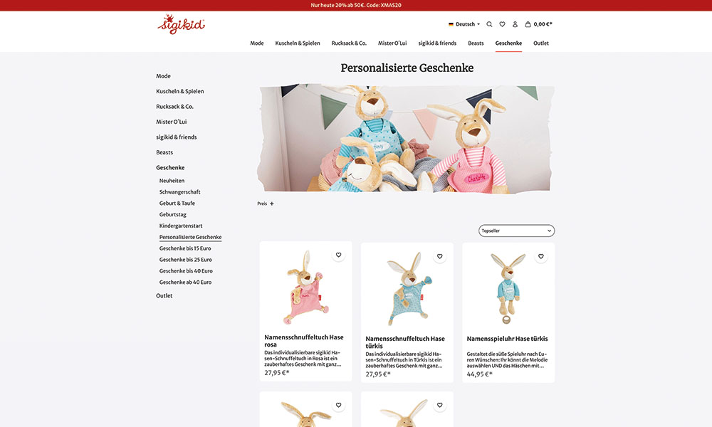 Personalisierte Geschenke von Sigikid.