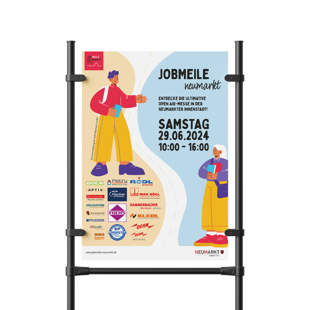 Ein Plakat der Jobmeile Neumarkt mit dem Termin dazu.
