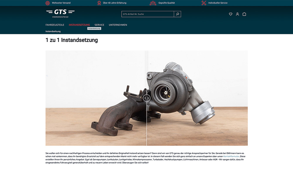 Ein Produkt bei GTS.