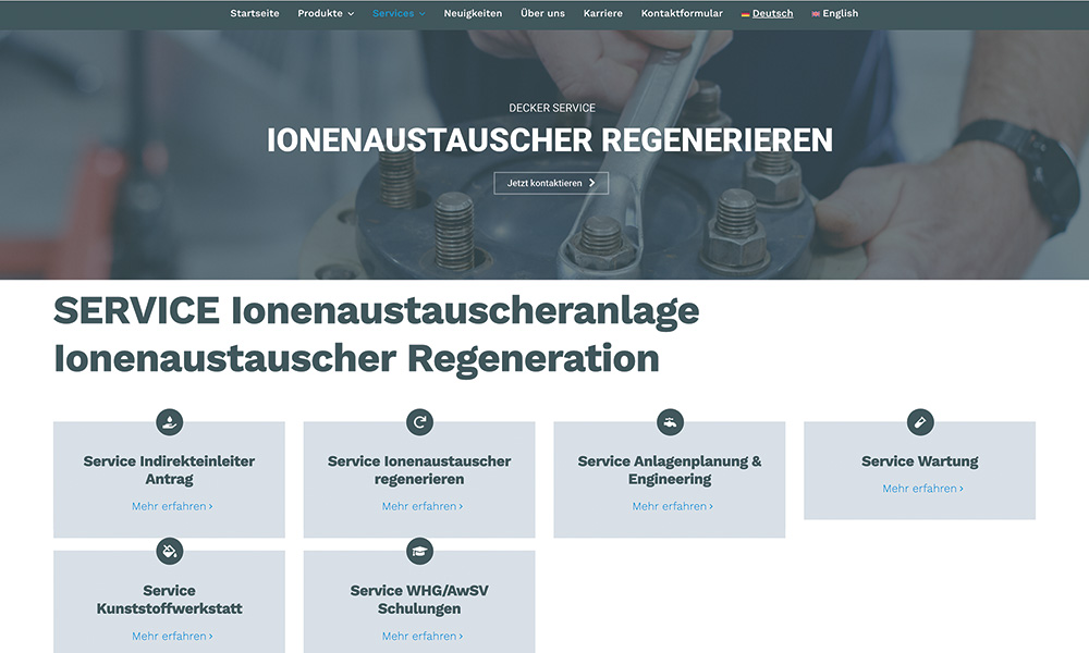 Regeneration und Ionenaustausch von Decker.