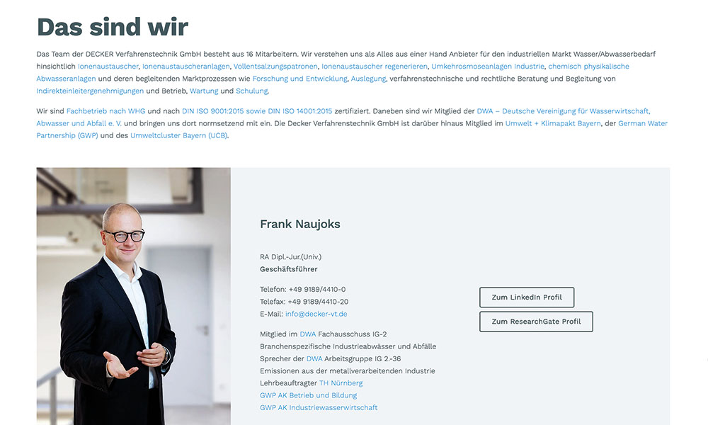 Der Ansprechpartner von Decker.