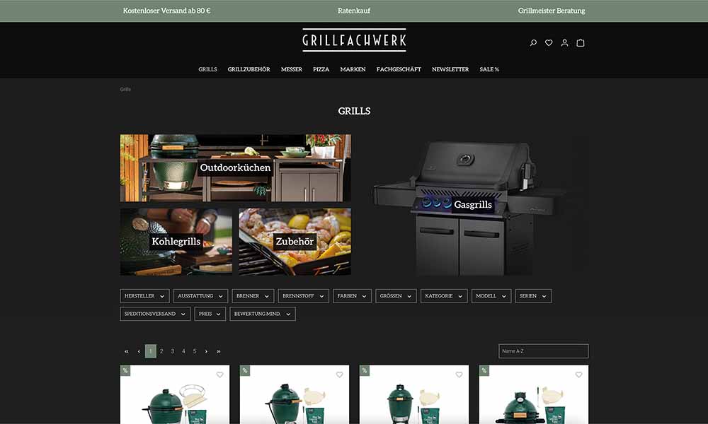 Verschiedene Grills von Grillfachwerk.