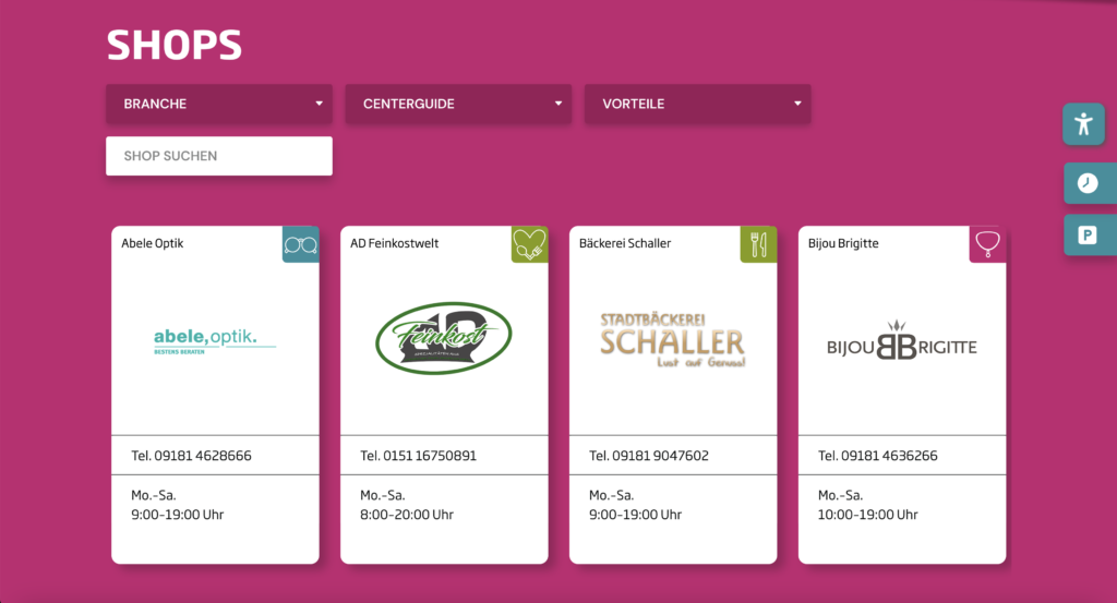 Die Shopseite der Website des Neuen Markt.