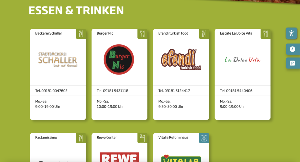 Die Essen und Trinken Kategorie der Website vom Neuen Markt.