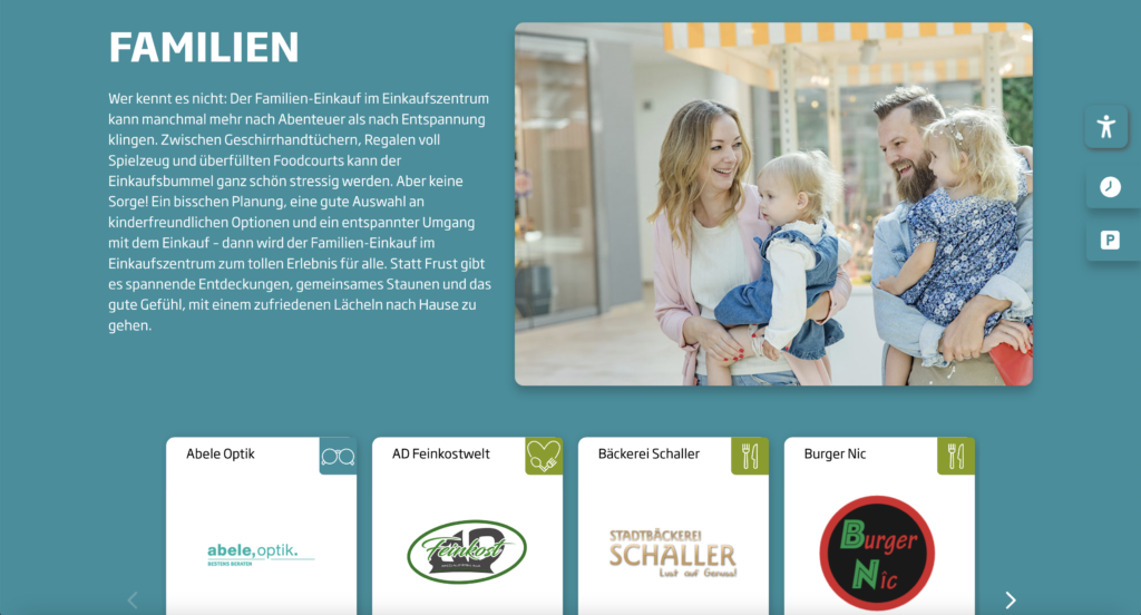 Die Kategorie Familie der Website vom Neuen Markt.