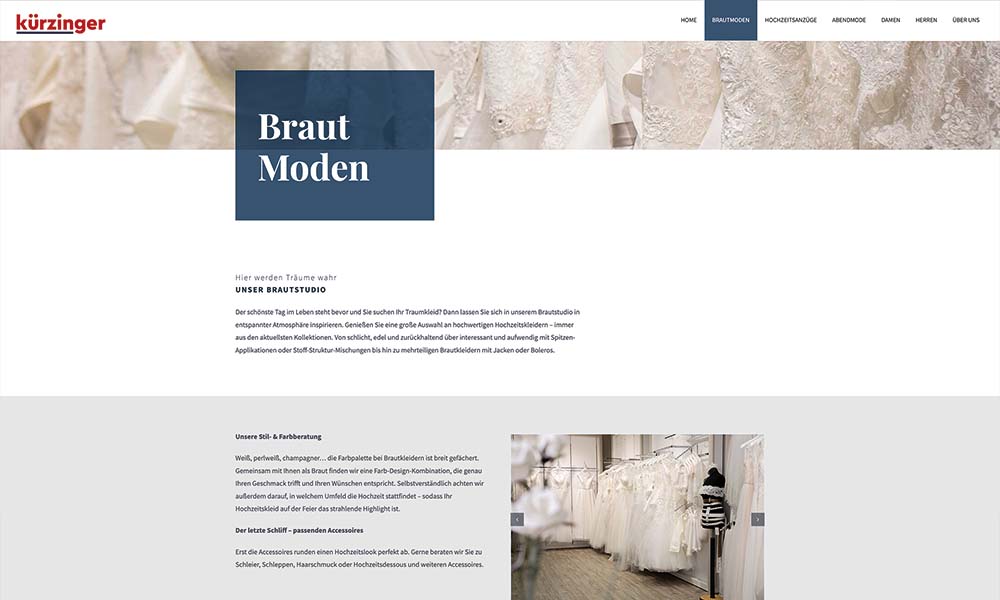 Die Brautmode von Kürzinger.
