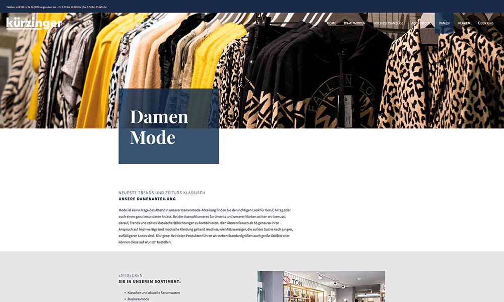 Damenmode von Kürzinger.
