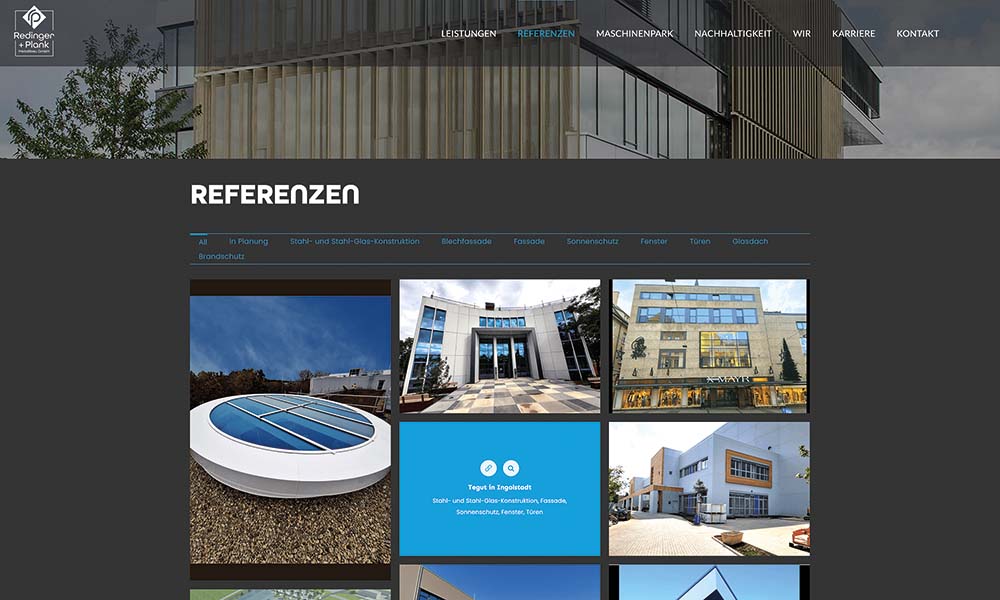 Referenzen von Metallbau Redinger.