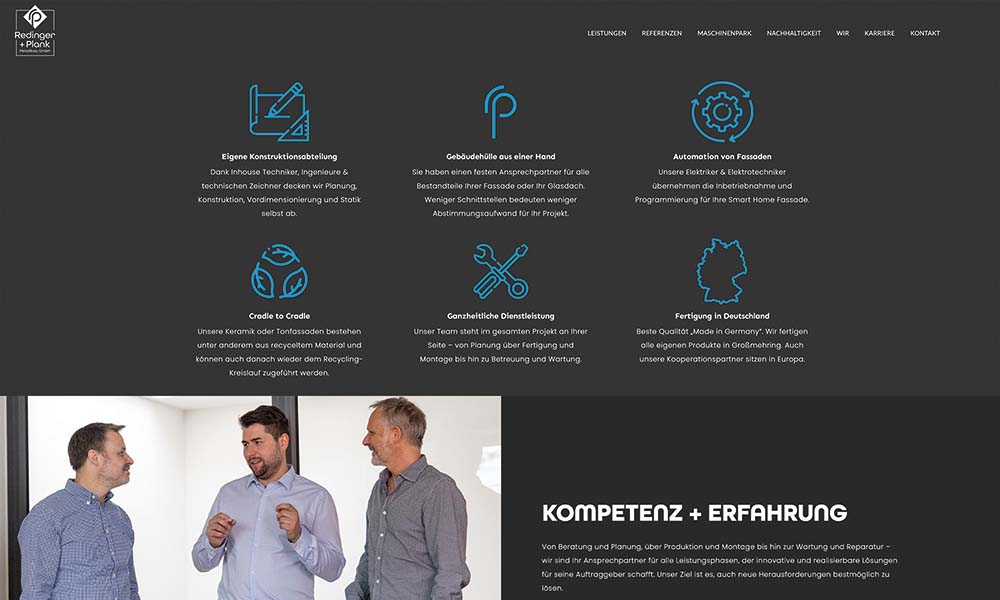 Kompetenzen und Erfahrungen von Metallbau Redinger.