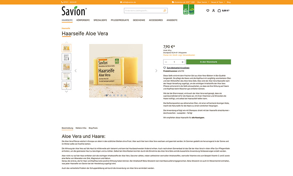Haarseife von Savion.