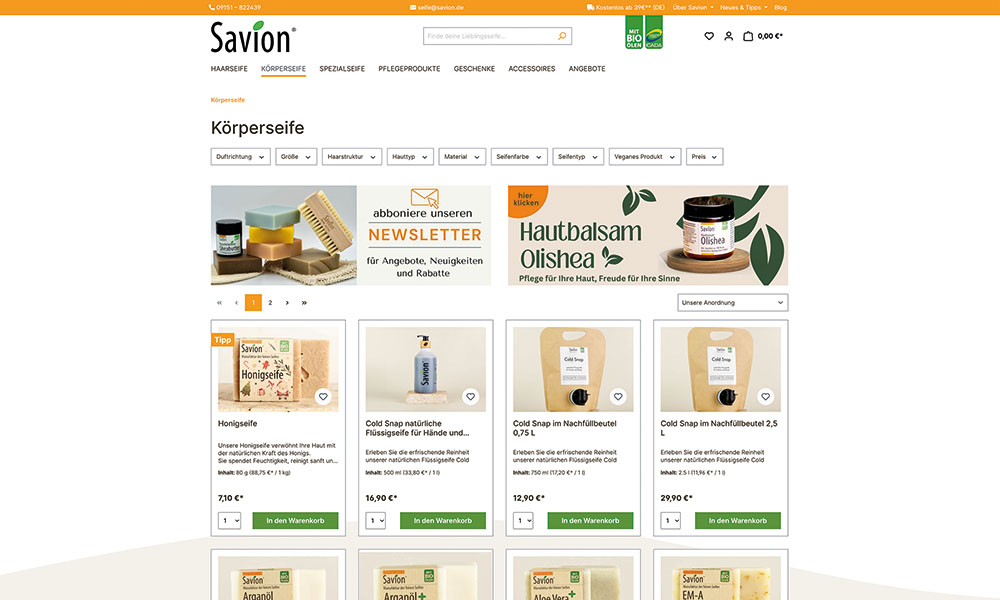 Körperseife von Savion.
