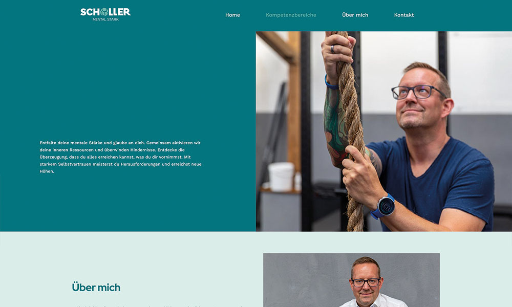 Informationen über Oliver Scholler auf einem Desktop.