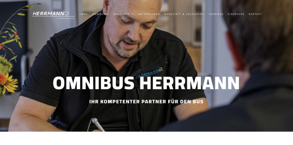 Die Startseite von Omnibus Herrmann.